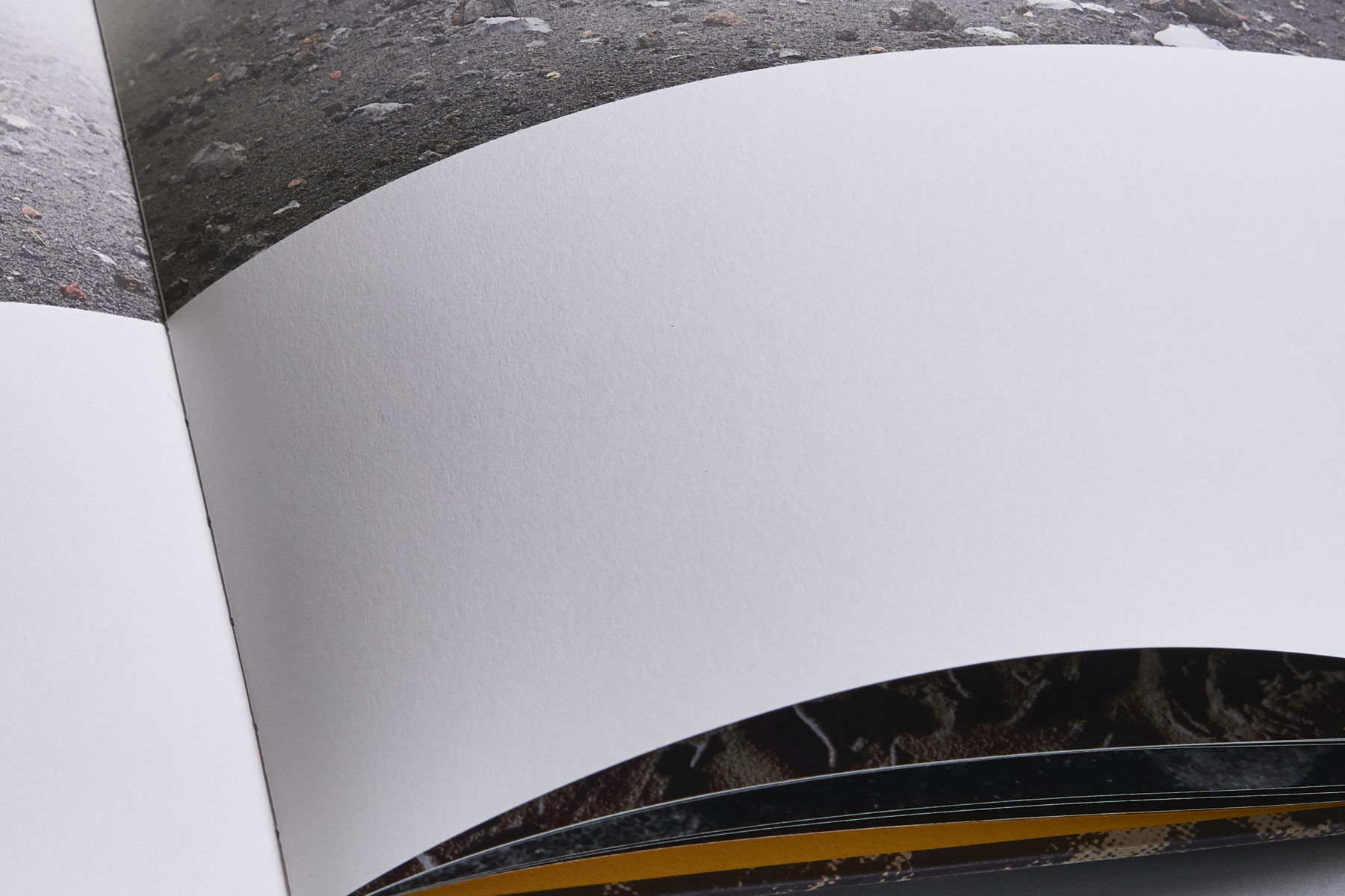 Open pages of a bespoke art book